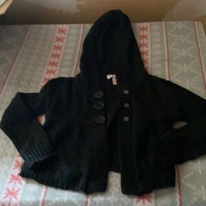 Black fleece Cardigan sz. 6/6X